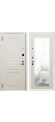 Дверь мет. SD Prof-10 Троя белая большое зеркало